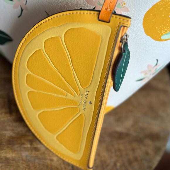 Kate Spade Lemon Print Tote - White and Yellow - Picture 7 of 11